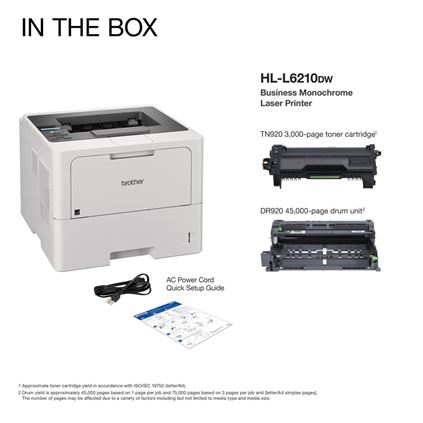 HLL6210DW - Business Monochrome Laser Printer with Large Paper Capacity, Wireless Networking, and Duplex Printing